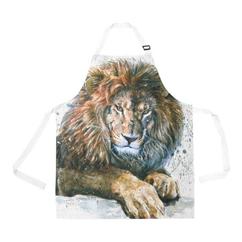 Ashleigh Aprons Lion Apron Women Men Aprons With Two Pockets For