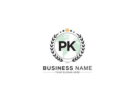 Minimalist Pk Logo Icon, Creative PK Luxury Crown Letter Logo Design ...