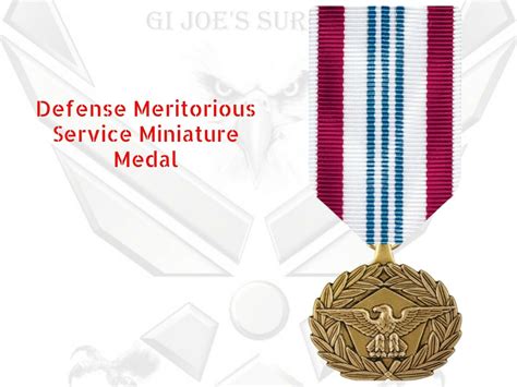 Us Military Defense Meritorious Service Slide On Mini Miniature Medal