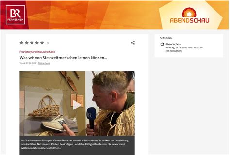 Bayerischer Rundfunk berichtet über Ausstellung Steinzeit einfach