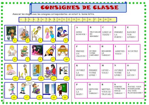 Consignes De Classe Français Fle Fiches Pedagogiques Pdf And Doc