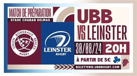 UBB LEINSTER La billetterie est ouverte Actualités Union