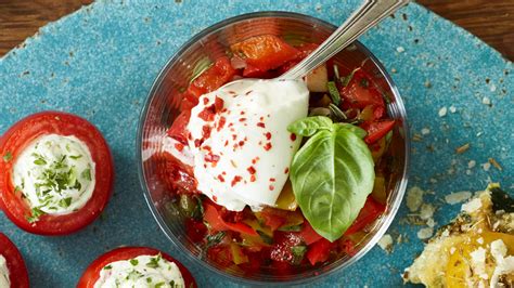 Geschmorte Paprika Mit Burrata