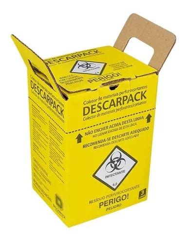 20 Caixa Coletor 3 Litros Descarpack Perfurocortante Frete grátis