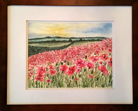 Poppy Field - Watercolors by Donnell Anderson