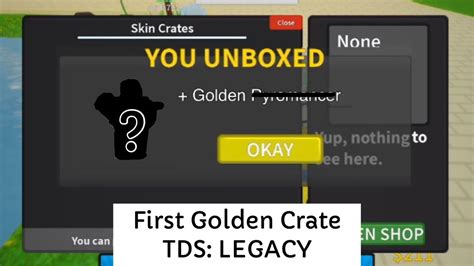 Unboxing My First Golden Crate In TDS LEGACY Roblox YouTube