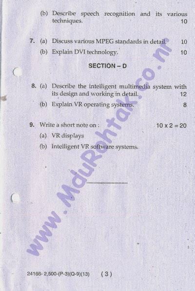 Multimedia Technologies Mmt May B Tech Th Semester