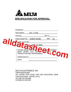 AFB0712HHB Datasheet PDF Delta Electronics Inc