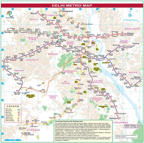 Large detailed metro map of Delhi city | Delhi | India | Asia | Mapsland | Maps of the World