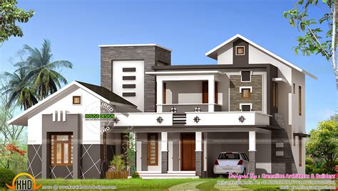 Sq Ft Mixed Roof House Kerala Home Design And Floor Plans K