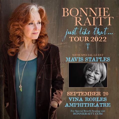 Bonnie Raitt W Special Guest Mavis Staples Kkal San Luis Obispo Ca