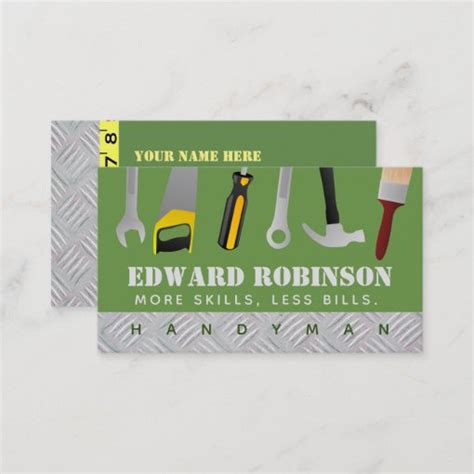 Handyman Slogans Business Cards | Zazzle