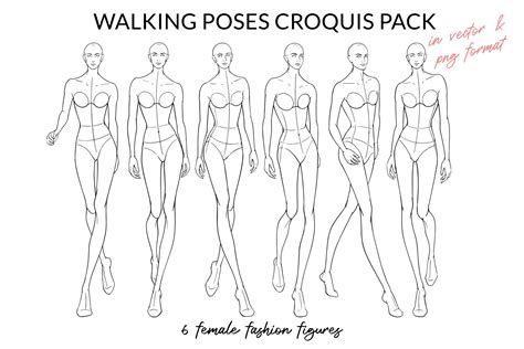 Walking Poses Croquis Pack | People Illustrations ~ Creative Market