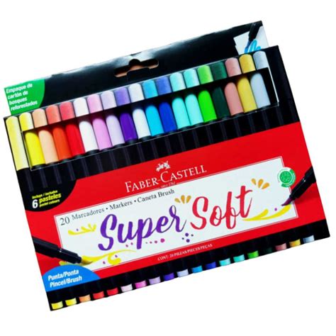 Faber Castell Super Soft - Plumones Super soft Faber Castell punta pincel - 20 unidades