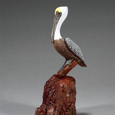 Brown Pelican By John Perry 7 Inch Tall Sculpture On Burlwood Etsy