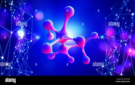 Molecule 3d Illustration Computer Simulation And Laboratory