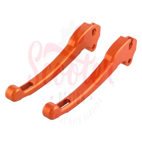 Juego Manetas Sport Sip Naranja Mate En Aluminio Cnc Para Embrague Y