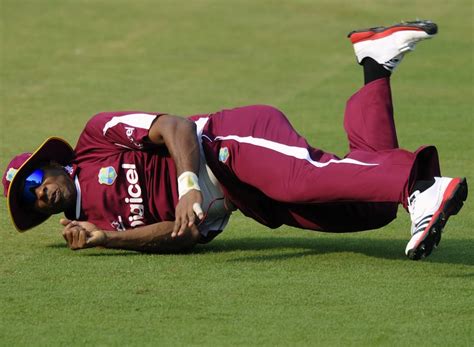 Kieron Pollard Dives During Fielding Practice Espncricinfo