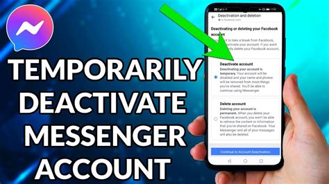 How To Temporarily Deactivate Messenger Account YouTube