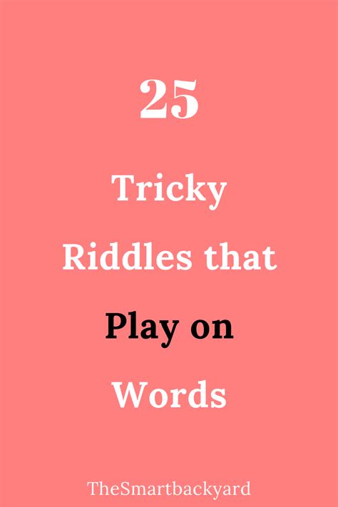 Words Riddles: 25+ Tricky Riddles that Play on Words