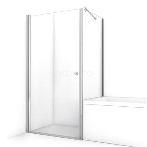 Zircon Comfort Douchecabine 90x75 Cm Chroom Helder Glas Draaideur