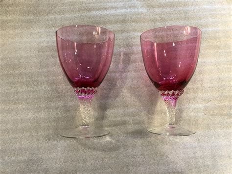 Set Of 12 Cranberry Glass Goblets At 1stdibs Glass Goblets For Sale