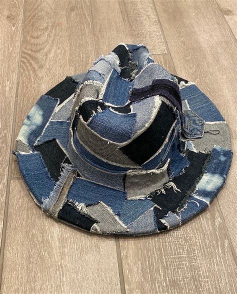 Custom Patchwork Denim Fedora Etsy