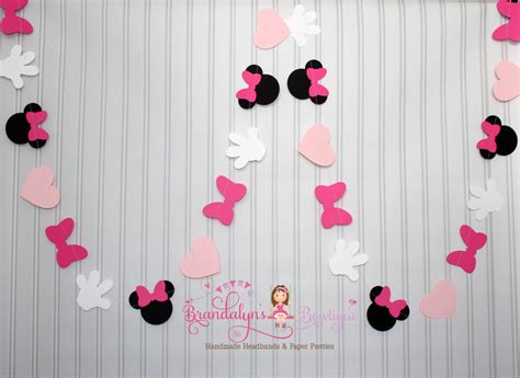 Pink Minnie Mouse Garland 12 Ft Minnie Mouse Birthday