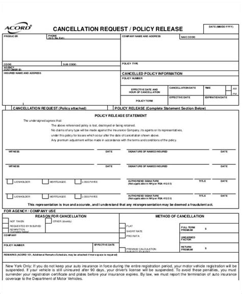 Accord Cancellation Form Fillable Printable Forms Free Online