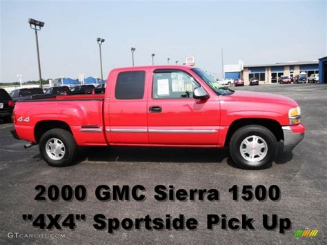 2000 Fire Red Gmc Sierra 1500 Sle Extended Cab 4x4 51576421 Photo 14