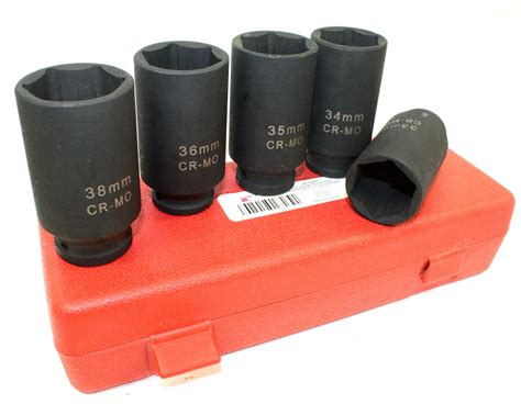 Pc Dr Metric Pt Wheel Spindle Axle Nut Deep Impact Socket Set