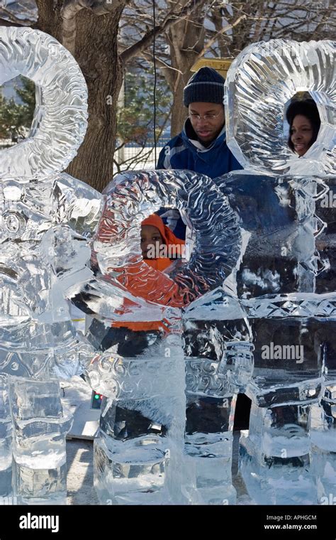 Ice sculptures Winterlude Ottawa Canada Stock Photo - Alamy