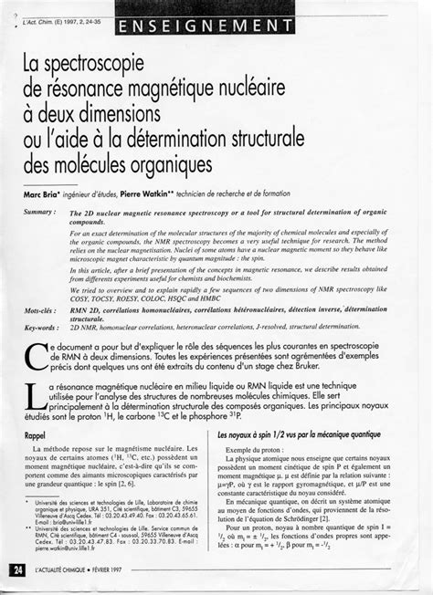 (PDF) 2D NMR Spectroscopy