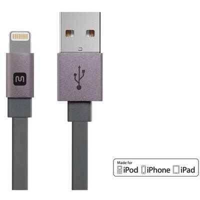 Monoprice Cabernet Series Apple Mfi Certified Flat Lightning To Usb