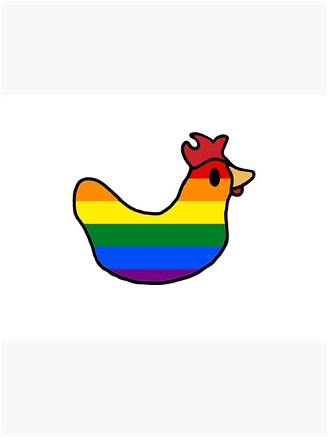 Chicken Gay Pride Sticker Sticker By BasilAnimation Redbubble