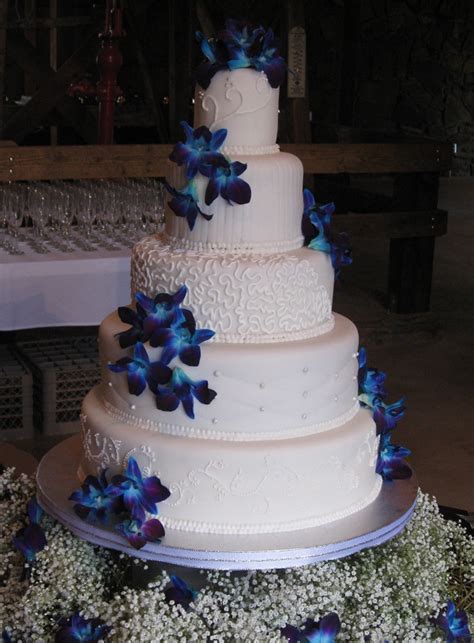 Katies Cakes Blue Orchid Wedding Cake