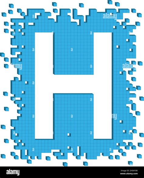 Vector Illustration Letter H With Small Three Dimensional Cubes Stock