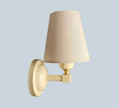 Portland Wall Light Cream With Brass Trim Natural Shade Gravel Hill