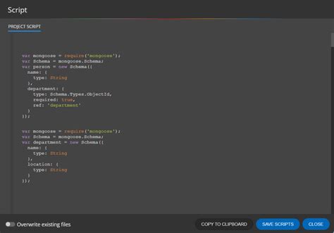 Mongoose ODM Schema Design | Diagram | Moon Modeler