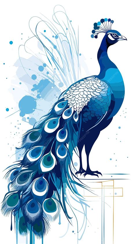 Premium Vector | Peacock drawing cartoon artwork vector