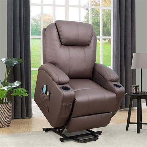 Flamaker Power Lift Sillón reclinable de piel sintética para ancianos