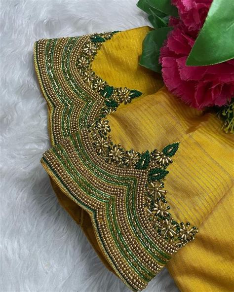 Pin By Kausalya Neelakantan On Blouses In Hand Beaded Embroidery