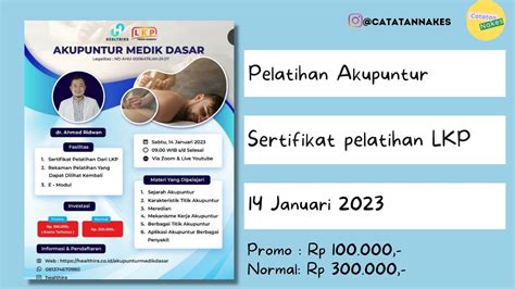 Pelatihan Akupuntur Medik Dasar Ber Sertifikat Dari Lkp Januari