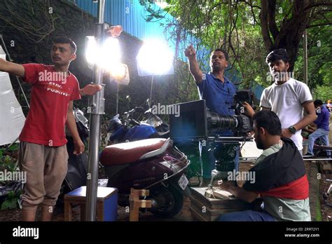 Film crew prepares to shoot a music clip in Goregaon Film City complex, which is the prime ...