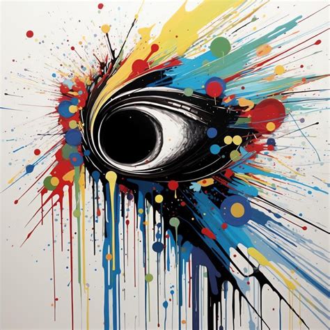 premium photo  painting   eye  colorful paint splatters