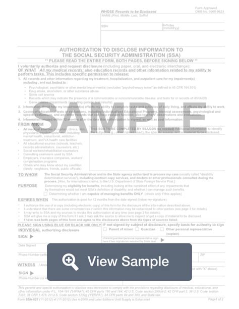 Form Ssa 827 Medical Release Create And Print Formswift