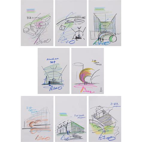 Sold Price Tadao Ando B Architectural Drawings June