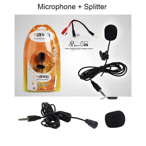 Professional Collar Mic + Splitter For PC Mobile Laptop | Shopikbuzz