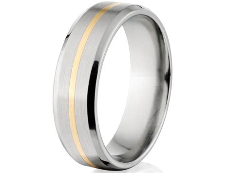 New 7mm Titanium Wedding Ring With 14k Yellow Gold Inlay Etsy