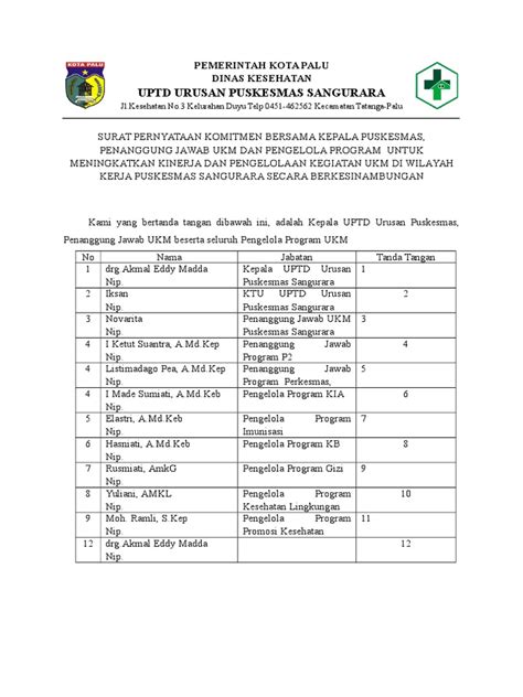 Lembar Komitmen Bersama Pdf